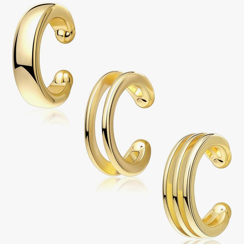 NEW 14K Gold Plated Elegant Gold Ear Cuff Set
